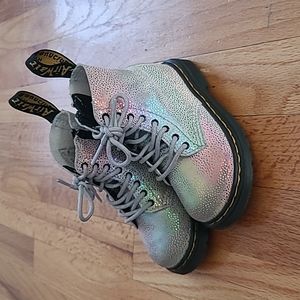 Dr Martens Toddler 1460 iridescent lace up boots, size 7